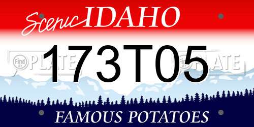 173T05 Idaho License Plate