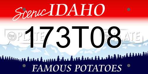 173T08 Idaho License Plate