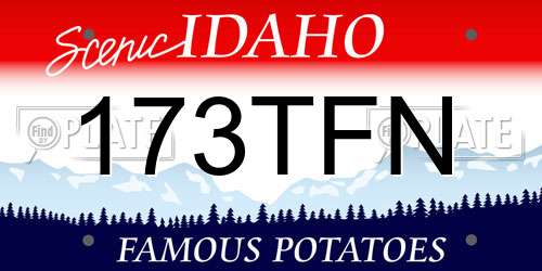 173TFN Idaho License Plate