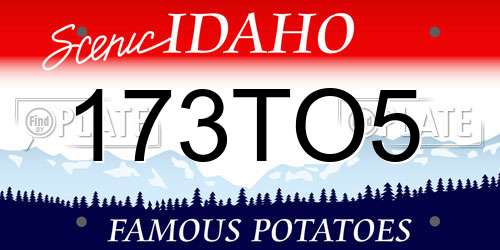 173TO5 Idaho License Plate