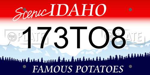 173TO8 Idaho License Plate