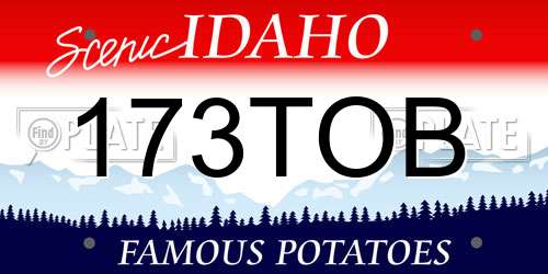 173TOB Idaho License Plate