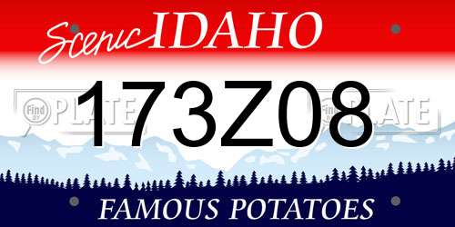173Z08 Idaho License Plate