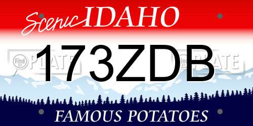 173ZDB Idaho License Plate