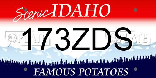 173ZDS Idaho License Plate