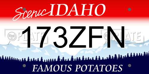 173ZFN Idaho License Plate