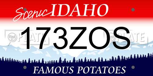 173ZOS Idaho License Plate