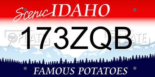 173ZQB Idaho License Plate
