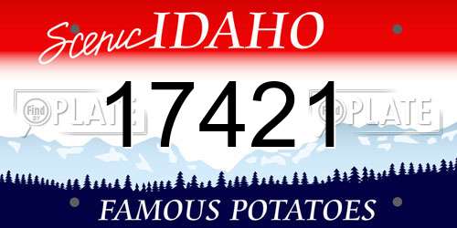 17421 Idaho License Plate