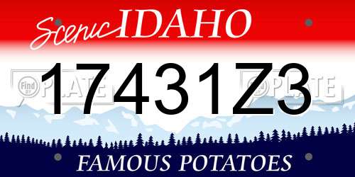 17431Z3 Idaho License Plate
