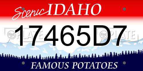 17465D7 Idaho License Plate