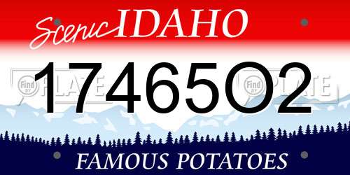 17465O2 Idaho License Plate