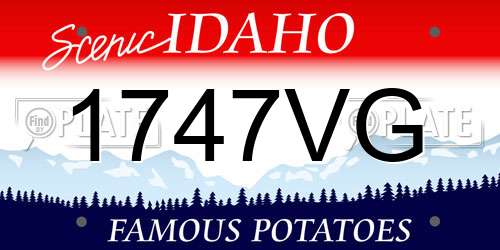 1747VG Idaho License Plate