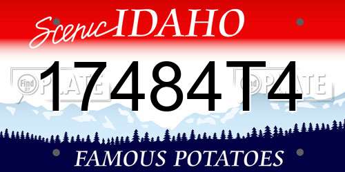 17484T4 Idaho License Plate