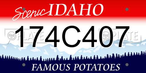 174C407 Idaho License Plate