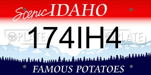 174IH4 Idaho License Plate