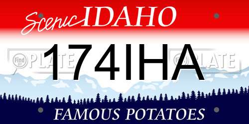 174IHA Idaho License Plate