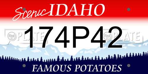 174P42 Idaho License Plate
