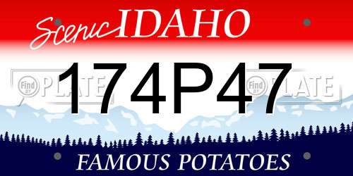 174P47 Idaho License Plate
