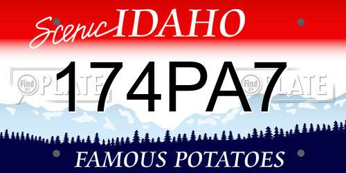 174PA7 Idaho License Plate