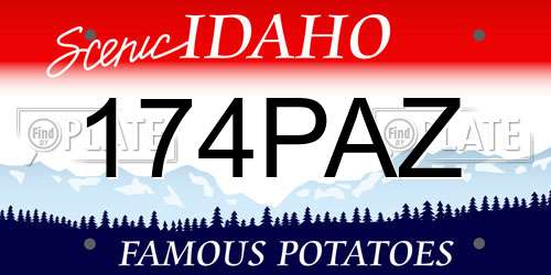 174PAZ Idaho License Plate