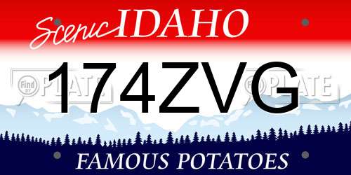 174ZVG Idaho License Plate