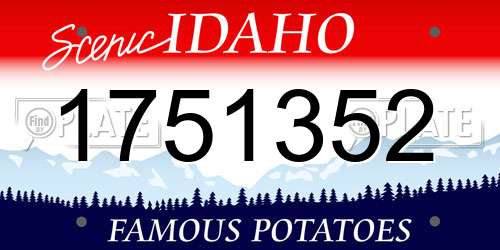 1751352 Idaho License Plate
