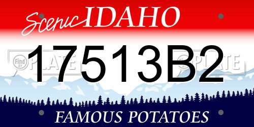 17513B2 Idaho License Plate