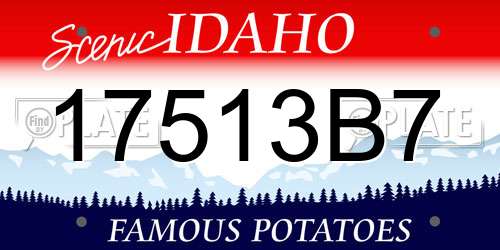 17513B7 Idaho License Plate