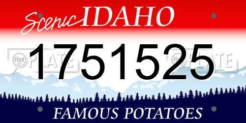 1751525 Idaho License Plate