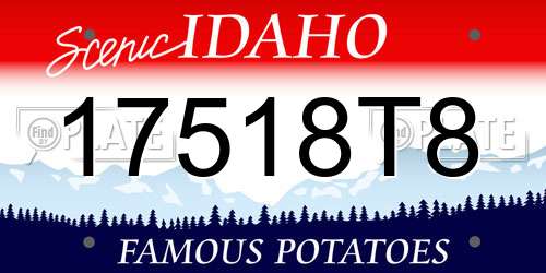 17518T8 Idaho License Plate