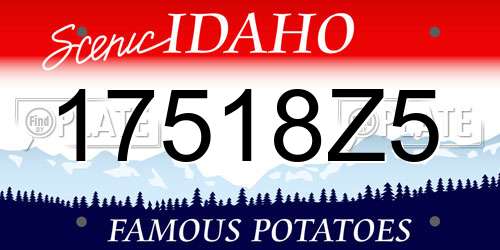 17518Z5 Idaho License Plate
