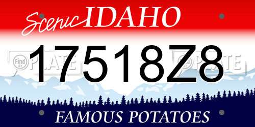 17518Z8 Idaho License Plate