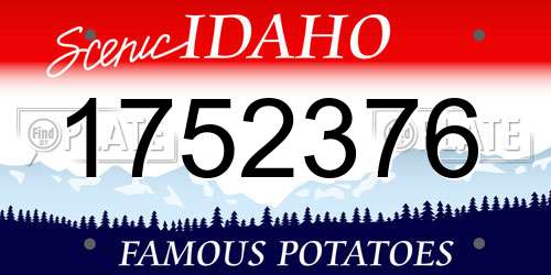 1752376 Idaho License Plate