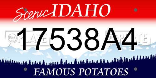 17538A4 Idaho License Plate