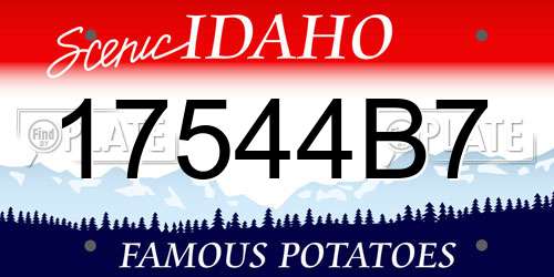 17544B7 Idaho License Plate
