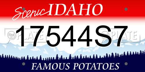 17544S7 Idaho License Plate