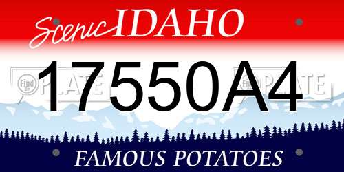 17550A4 Idaho License Plate