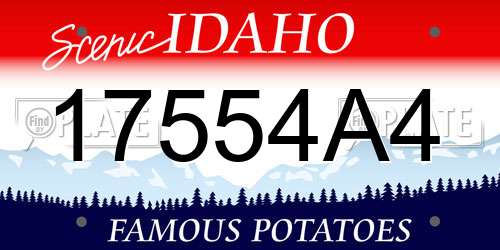 17554A4 Idaho License Plate