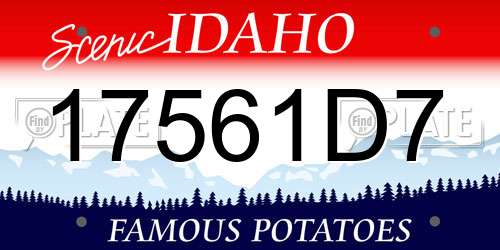 17561D7 Idaho License Plate