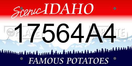 17564A4 Idaho License Plate