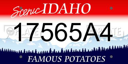 17565A4 Idaho License Plate