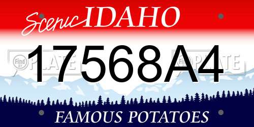 17568A4 Idaho License Plate