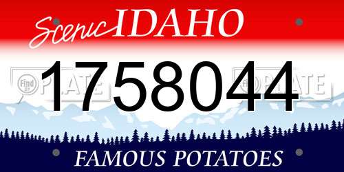 1758044 Idaho License Plate