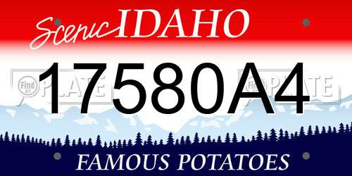 17580A4 Idaho License Plate