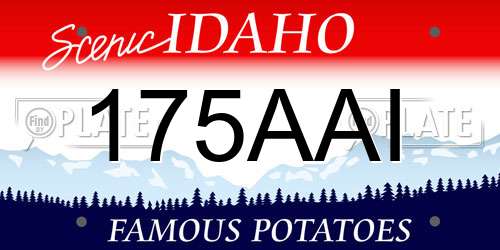 175AAI Idaho License Plate