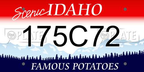 175C72 Idaho License Plate