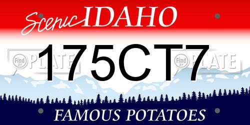 175CT7 Idaho License Plate