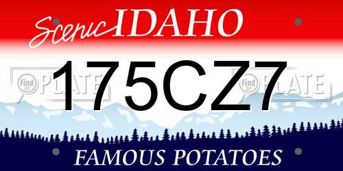 175CZ7 Idaho License Plate
