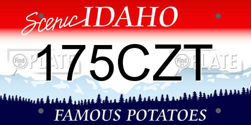 175CZT Idaho License Plate